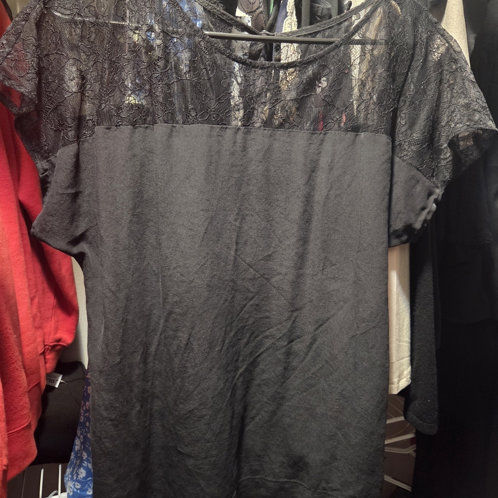 Black Lace Women's Blouse